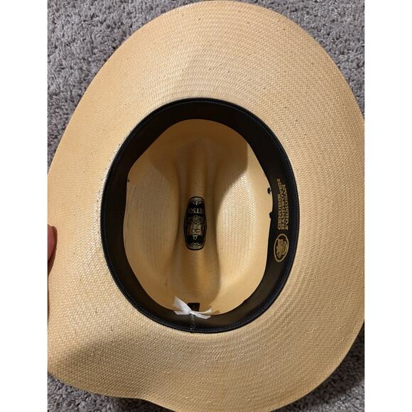 Stetson Genuine Handwoven Formosan Western Straw Hat Size 56 (7) main image 4